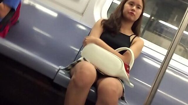 Asian Teen Voyeurism on NYC Subway