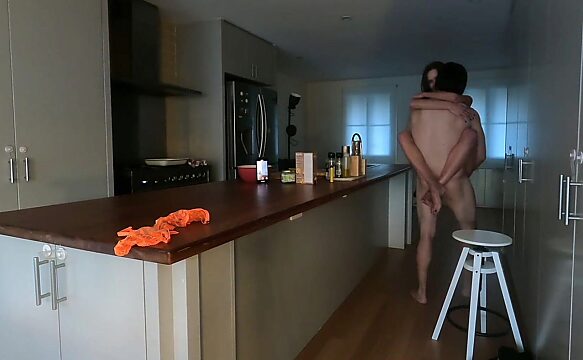 Australian MILF Charlotte Star Blows & Gets Fucked by Amateur Asian in Kitchen