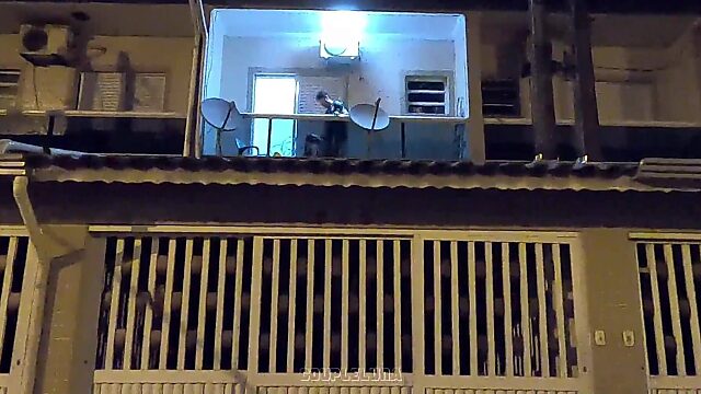 Cheating 18-Year-Old Caught Fucking Lover on Balcony