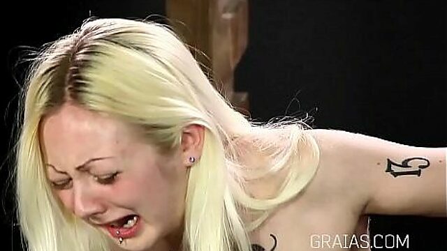Blonde Slave Gets Brutal Caning in BDSM Session