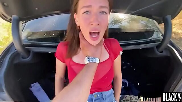 Hot Milf Takes Rough Anal Pounding on the Road
