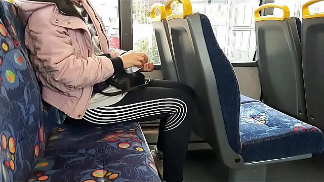 Step-sis grabs step-bro's cock on bus, gets pounded at home