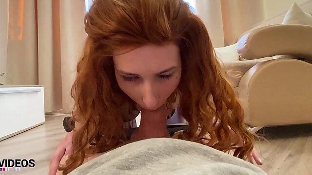 Sporty redhead babe with big ass takes hard dick!