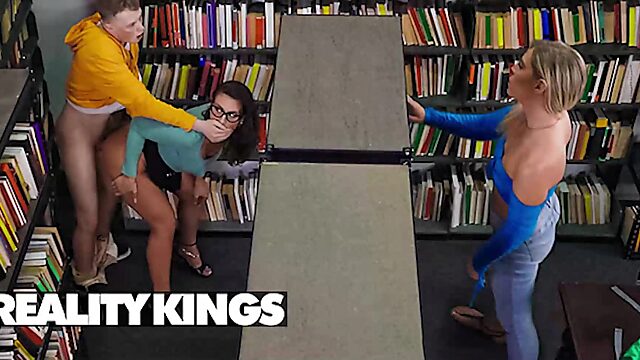 The Naughty Librarian Pleases Horny Students - Reality Kings