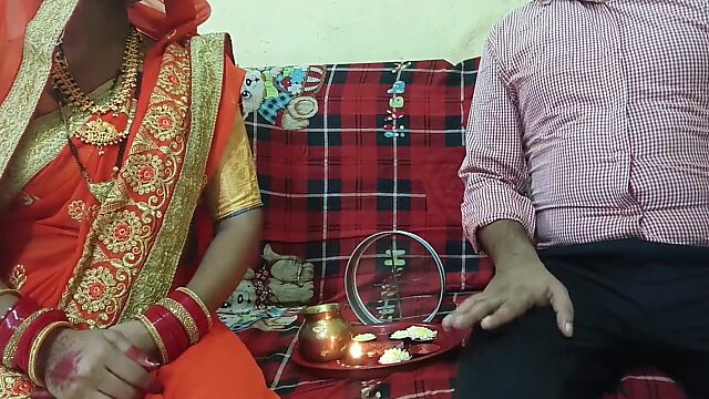 First Karva Chauth with My Stunning 18 YO Wife Ended in a Hot Fuck