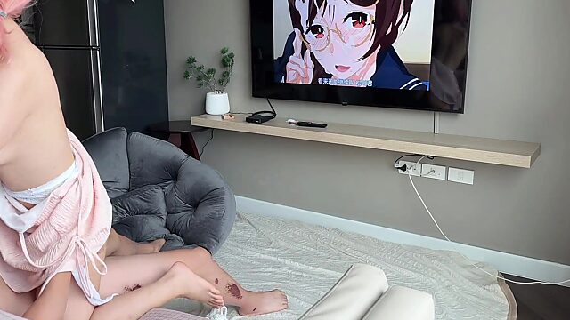 My GF gets horny from watching anime porn and demands sex