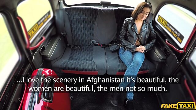 Middle-eastern girl's sexual awakening in European cab