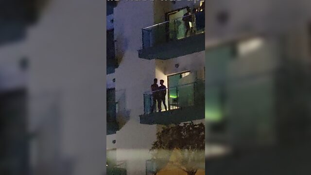 Balcony fuck caught on video