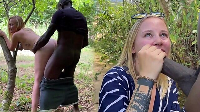 Big Booty Teen Caught Peeing, Gets Banged By BBC!