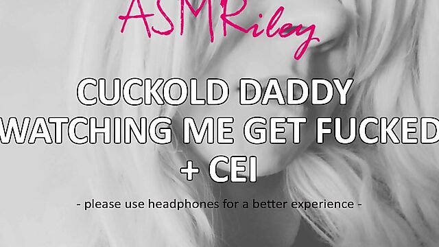 Cuckold ASMR: Hubby Listens as I Get Fucked, CEI, Clean Up