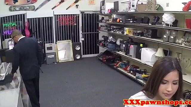 Furcoat Milf Rides Cock in Pawnshop Reality