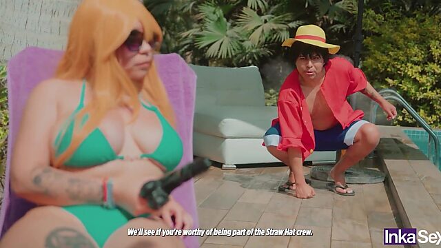 Busty Nami Gets Fucked Hard by Luffy While Searching for the One Piece