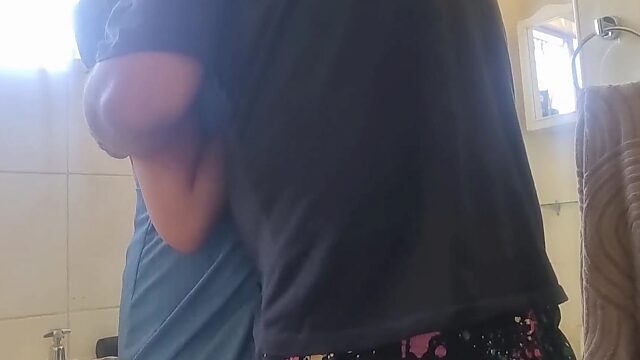 Hungry Bastard Eats Pussy Through Upskirt, Fingers Her Tight Cunt