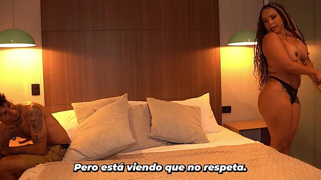 Inked and skinny stepson can't keep his dick out of his horny stepsom when they share a bed