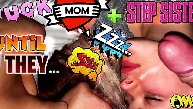 Pounding My Mom and Stepsister's Tight Holes in Anal Threesome with Big Tits Cumshot!