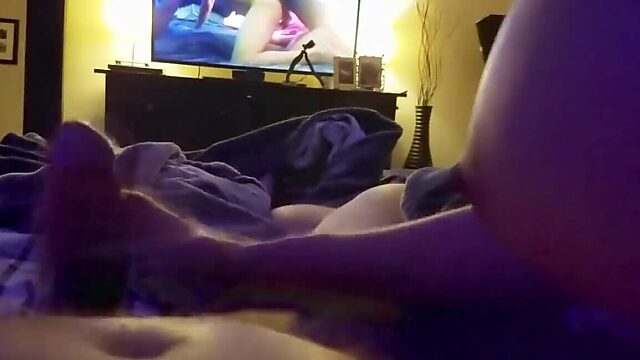 Perfect POV Handjob with Hot Amateur Watching Porn