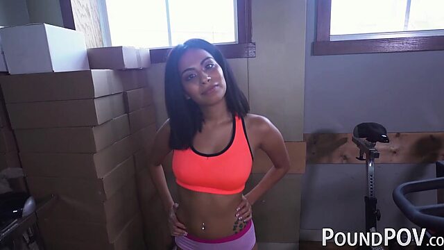 Latina Cutie Monica Takes Massive Gym Dick!