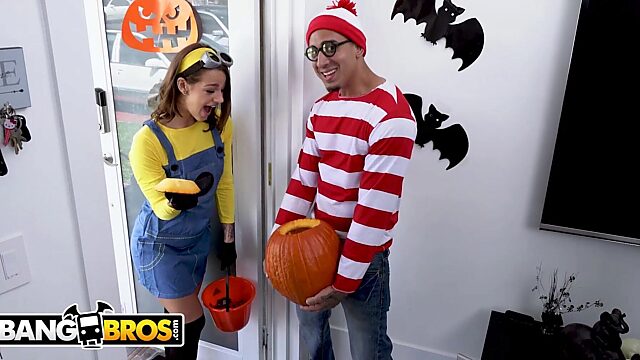 Evelin Stone Takes a Halloween Ride on Bruno's Dick