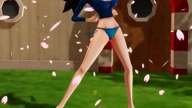 Sexy Nico Robin shakes her ass in hot One Piece MMD dance