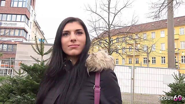 German Street Casting: Cute 20-Year-Old Kristall Gets a Big Cock Pick Up and Pound!