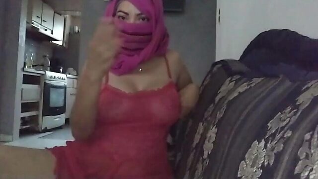 Horny MILF in Hijab Squirts Hard on Camera