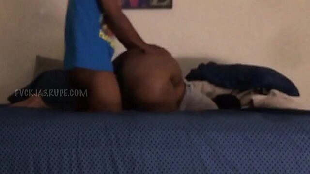 55 Inch Ebony Booty Gets Worked Doggystyle at Home!
