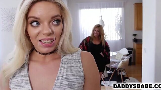 Stepdad pounds his petite stepdaughter POV style while mom's away