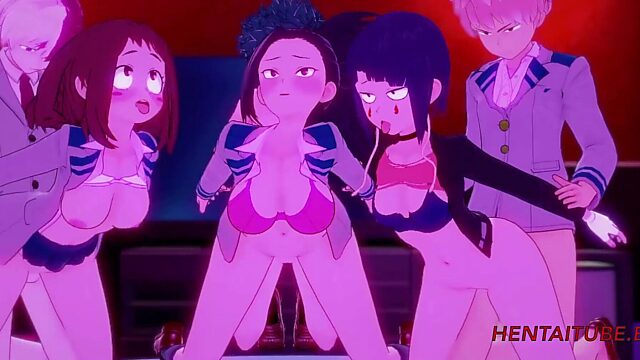 Blowjob Orgy with Japanese Hotties in 3D Hentai Cartoon