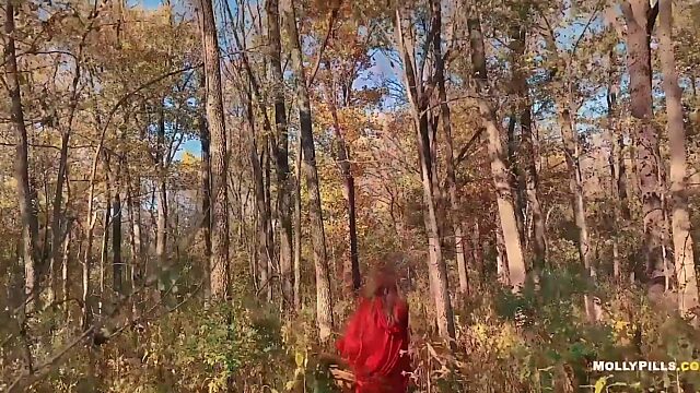 Forest Creampie for Big Ass College Girl in Cosplay POV