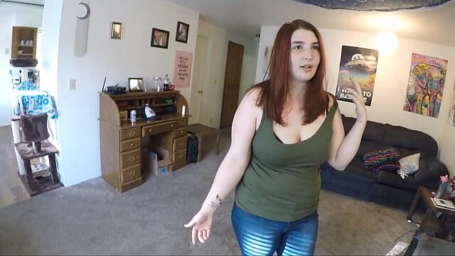 Big-Titted Redhead Gets Evicted and Fucked by Landlord