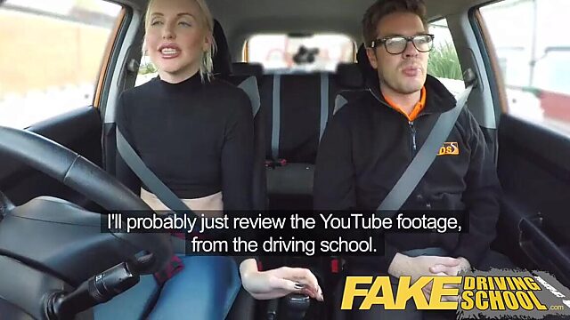 Driving School Surprise: Squirting Climax and Creampie