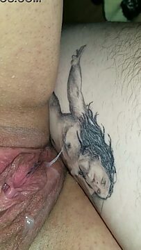 Hotwife gets filled up with hubby's cum