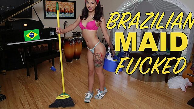 Petite Latina Maid Gina Valentina Shows Off Her Sucking and Fucking Skills