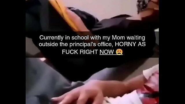 Mom jerks off son in school's main office