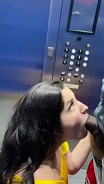 My cousin sucked me off in the elevator