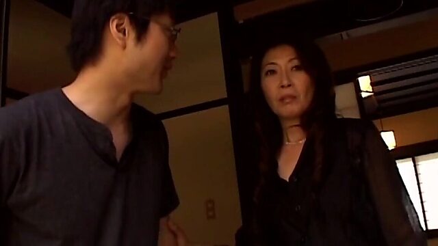Japanese MILF gets down and dirty with her horny son