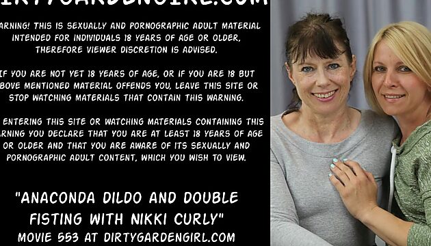 Nikki Curly Takes on Anaconda Dildo and Double Fist