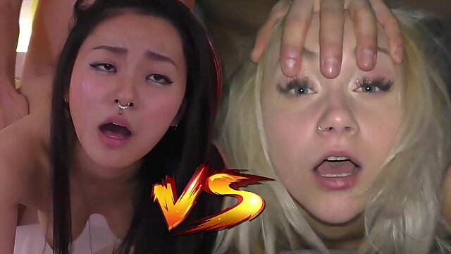 Asian and European Whores Battle It Out for Your Load - Starring Rae Lil Black and Marilyn Sugar
